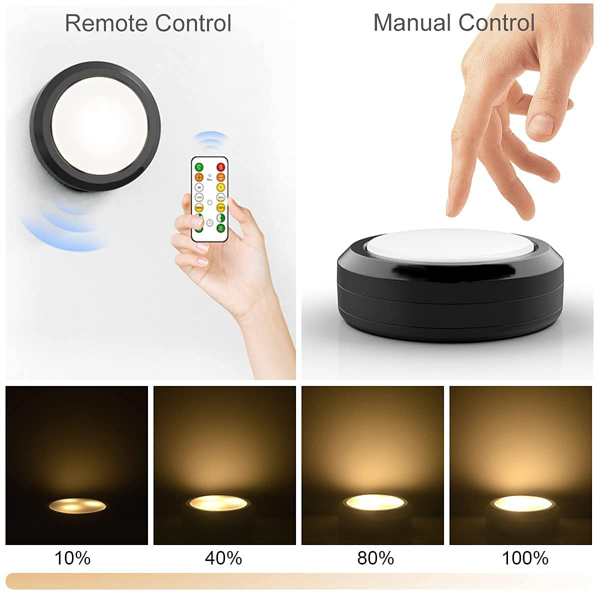 Modern Dimmable Remote Control Counter Led Lights Battery Powered Led Under Cabinet Lighting