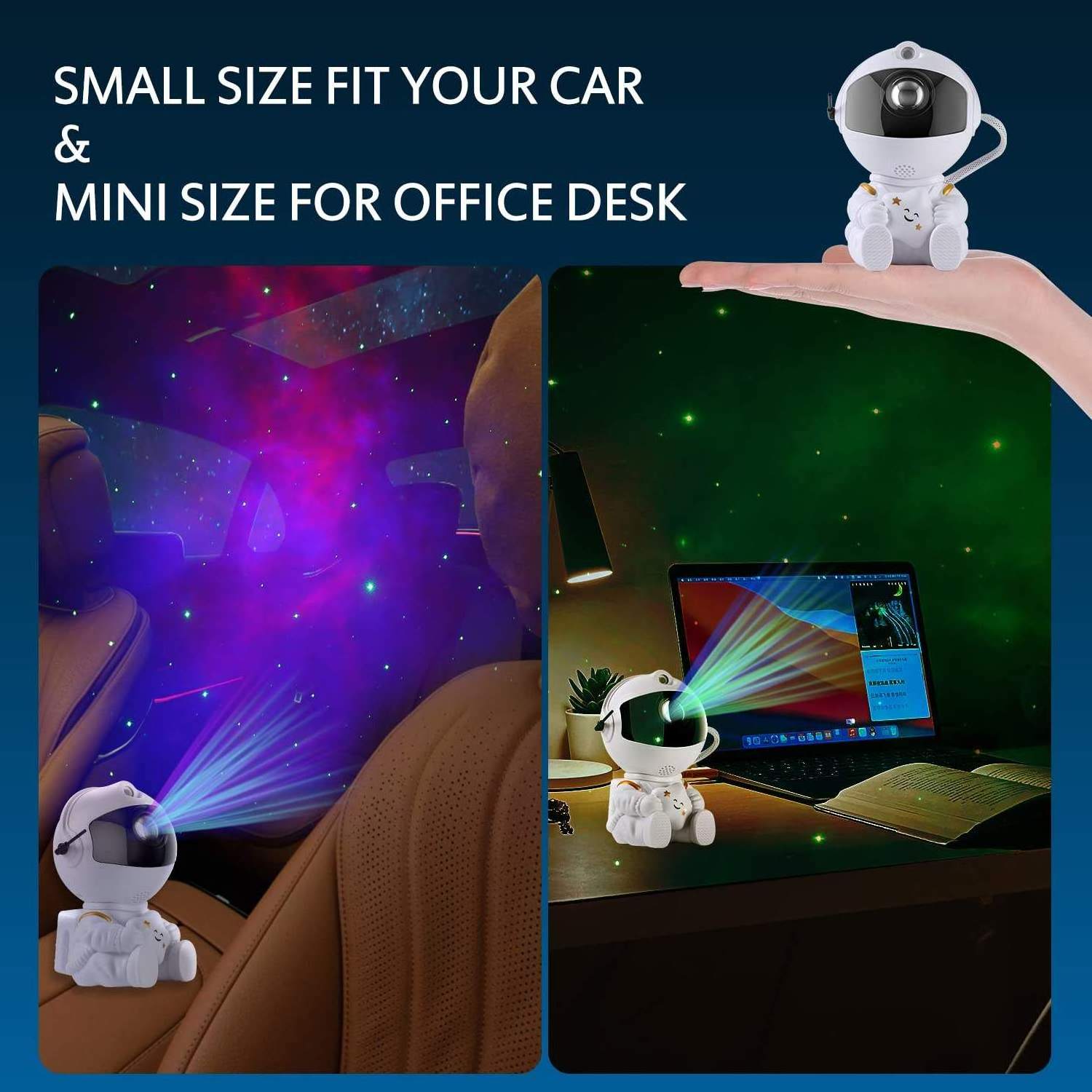 Muti-color Sitting Astronaut Projector Ocean Wave Star Light Galaxy Projector Baby Led Astronaut Lamp Starry Night Light