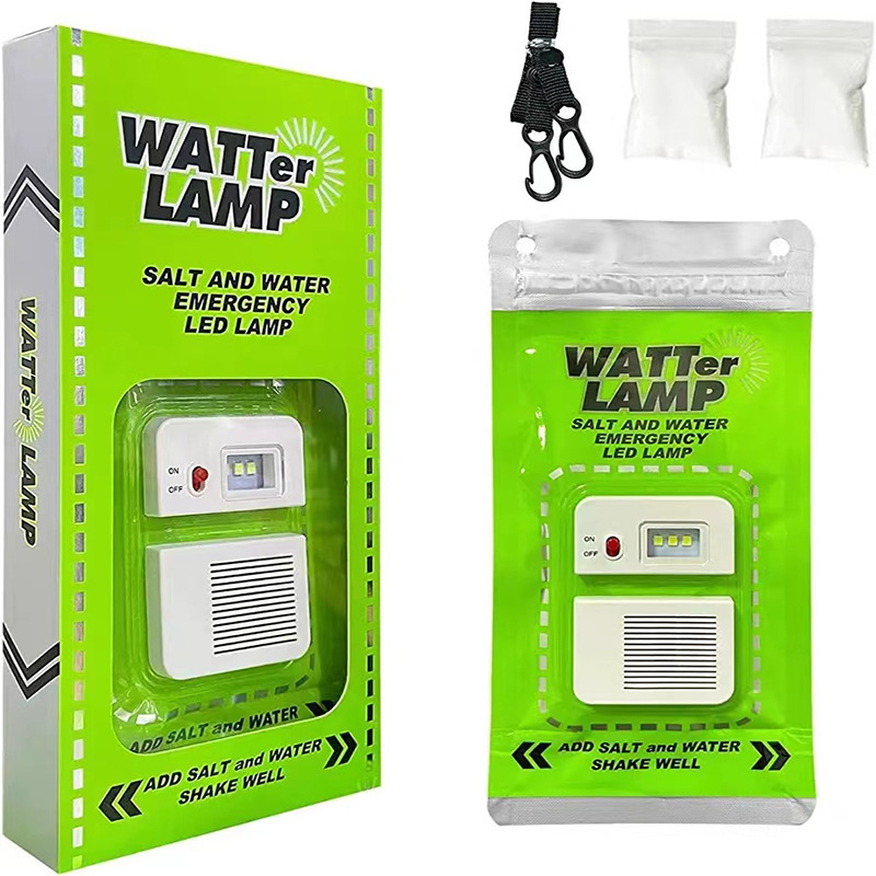 Hot Latest Camping Outdoor Lighting Warning Night Light Salt Water Lamp Camping Reused Led Emergency Salt Water Bag Lamp