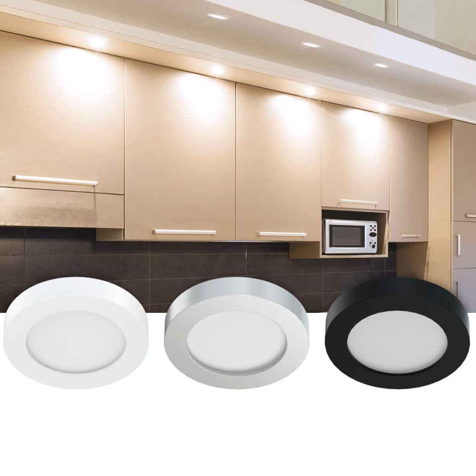 CE Listed Ultra Thin LED Puck Light Recessed  Or Surface Mounted Mini Down Light  Under Cabinet Lighting