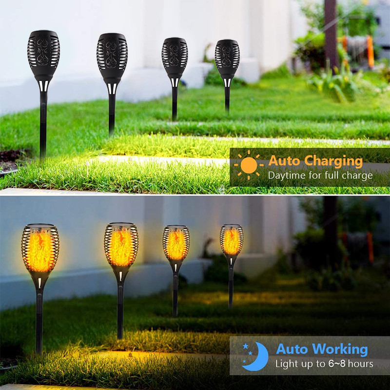 Solar Flame Torch Yard Lawn Decoration Lamp Light Pathway Ground Landscape Waterproof LED Flame Torch Solar Garden Light Outdoor