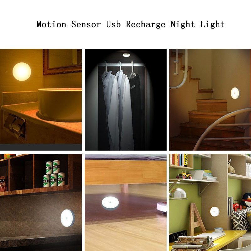 Motion Sensor Puck Light Wireless LED Closet Lighting Battery Operated For Hallway Bedroom Kitchen Cabinet Light