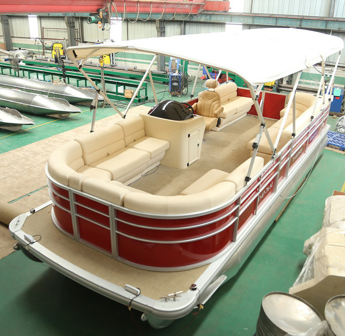 Aluminum Party Luxury Pontoon Boat with Sofa for sale