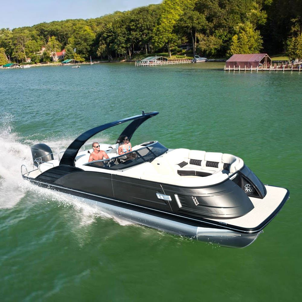 2022 best kinocean aluminum catamaran pontoon boat with motor