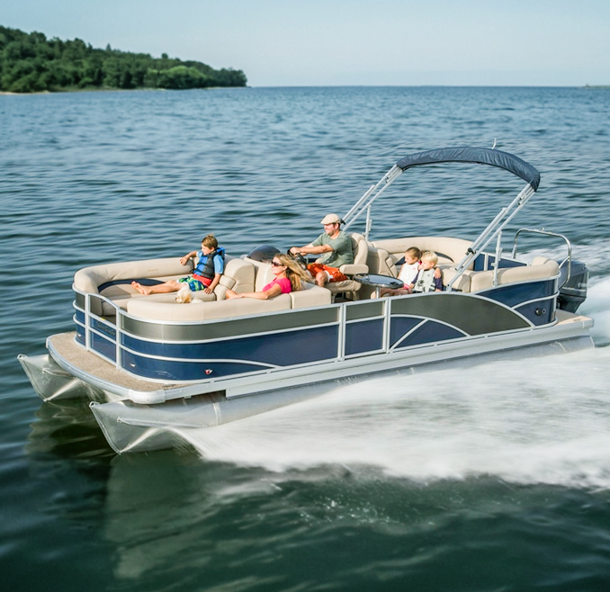 Newest Kinocean luxury pontoon boat for fishing with outboard motor and anchors a top choice for fishing enthusiasts for sale