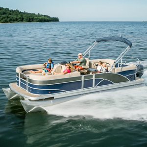 Newest Kinocean luxury pontoon boat for fishing with outboard motor and anchors a top choice for fishing enthusiasts for sale