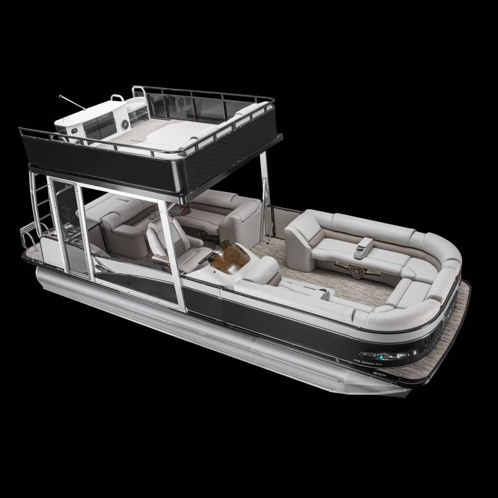 Maximum Discount Kinocean Double Decker Luxury Party Sightseeing Barge Floating Pontoon Boat With Slide For Sale