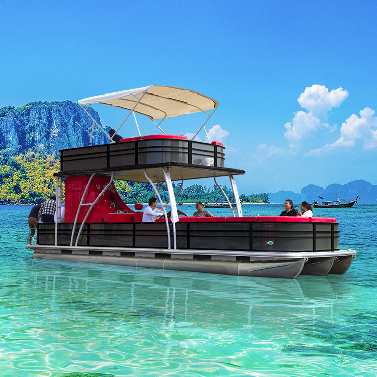 NEW Luxury Kinocean Aluminum Rowing Boat Best Double Decker Pontoon for Sale