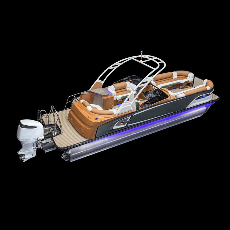 2023 Luxury Aluminum  Pontoon Boat New Electric Family Fishing Entertainment Boat for Sale for River Lake Surfing