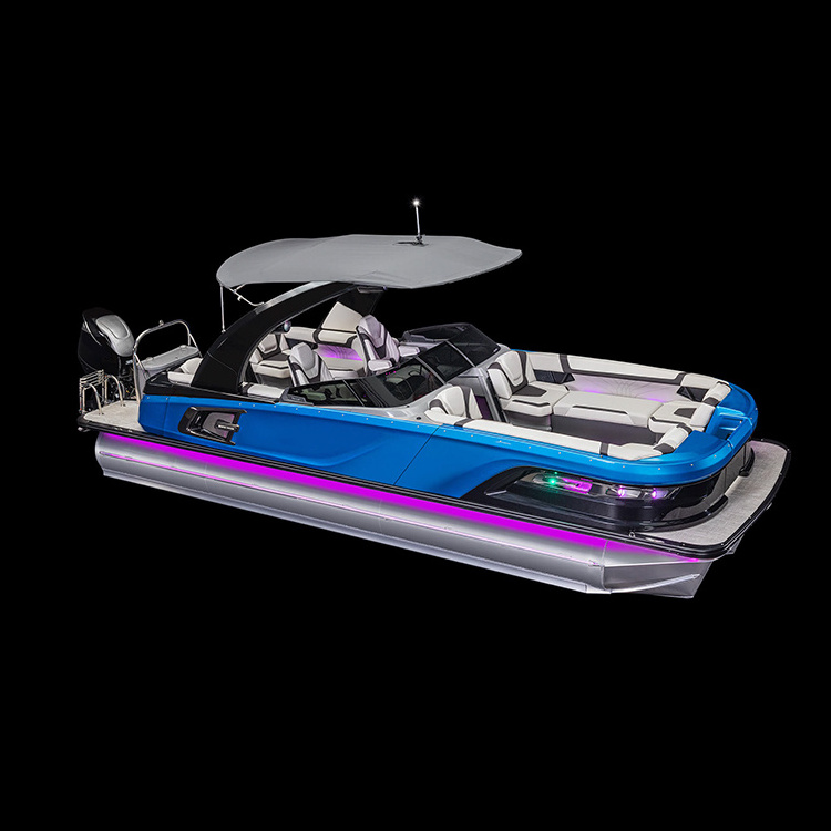 2023 Luxury Aluminum  Pontoon Boat New Electric Family Fishing Entertainment Boat for Sale for River Lake Surfing