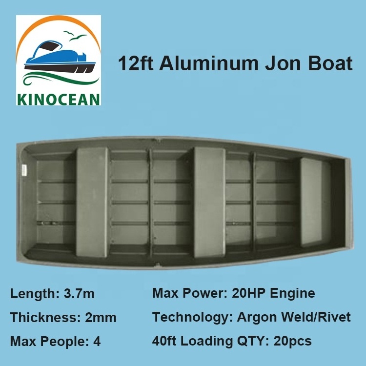 Kinocean 12ft All Welded Flat Bottom Aluminum Jon boat