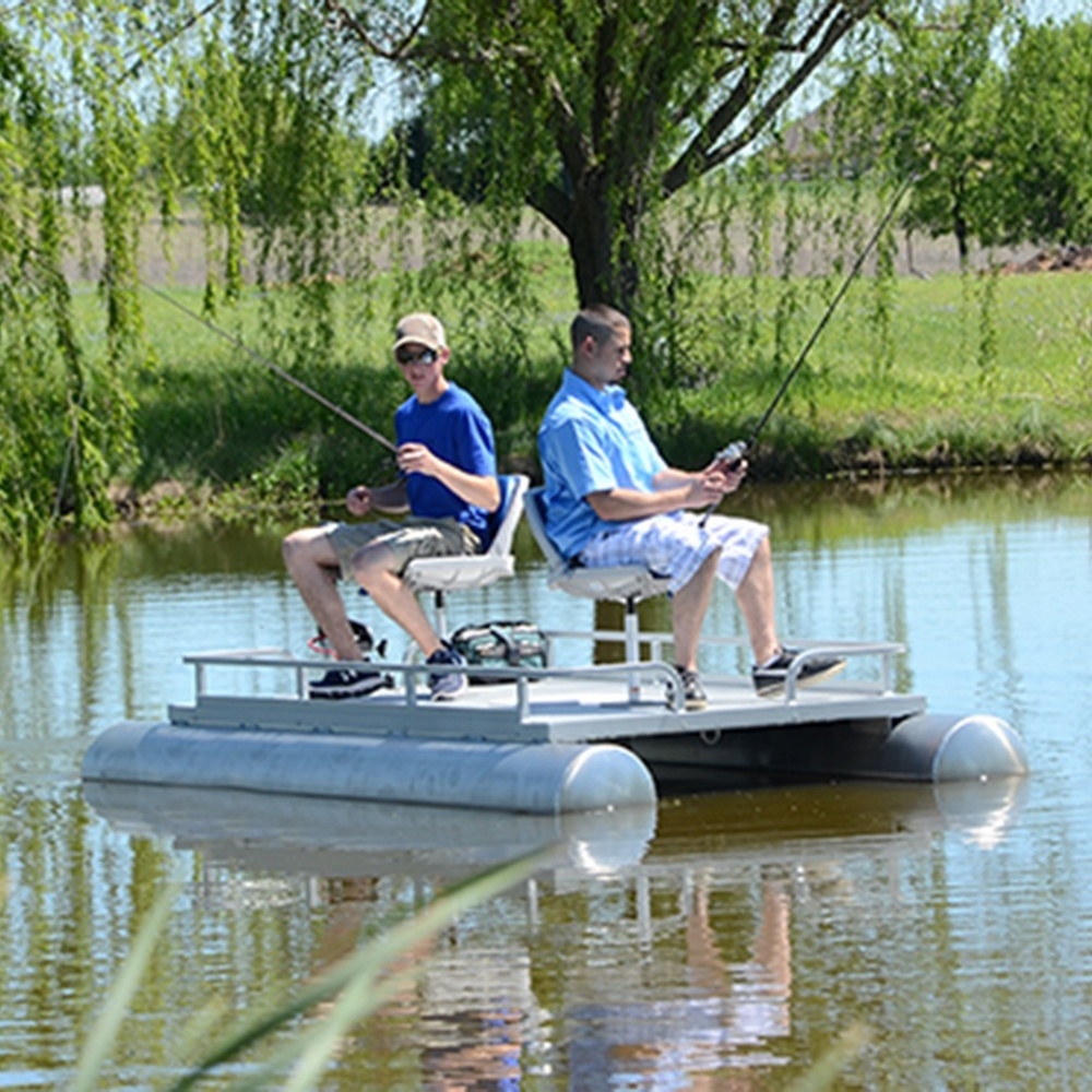 Kinocean 2 Person Floating Deck Fishing Mini Pontoon Boats for sale