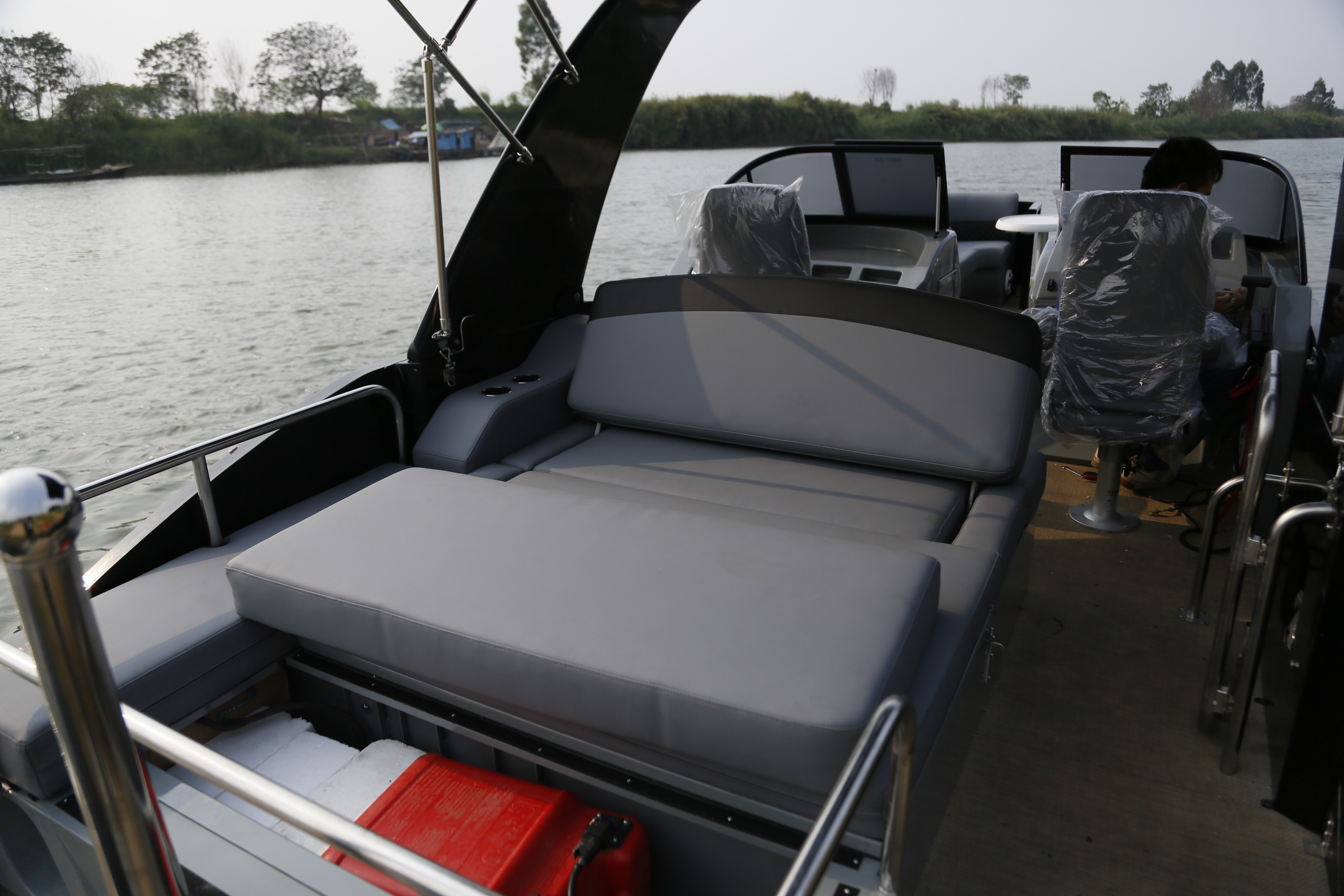 2022 best kinocean aluminum catamaran pontoon boat with motor