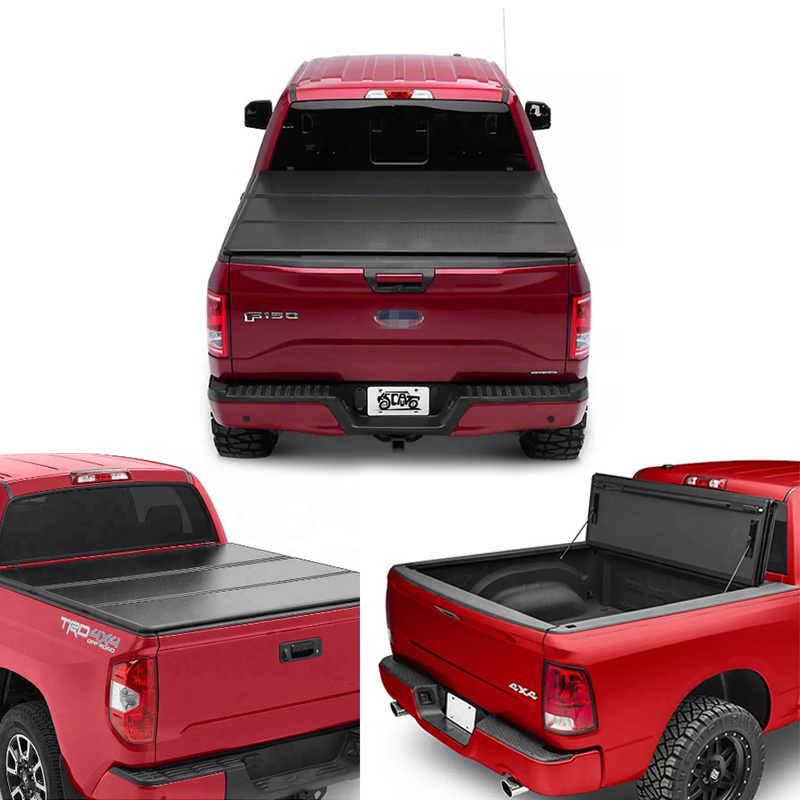 Matte Black Aluminum Tonneau Cover with code lock Foldable