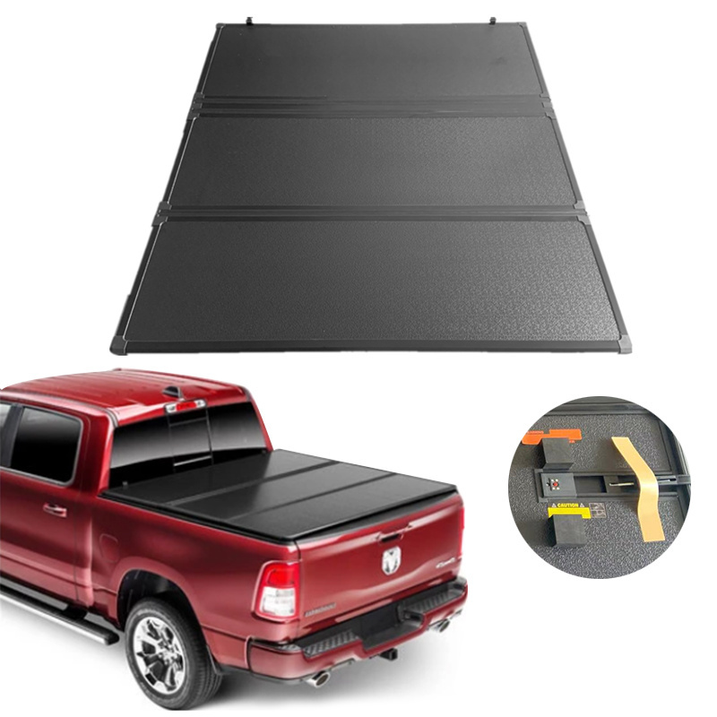 Matte Black Aluminum Tonneau Cover with code lock Foldable