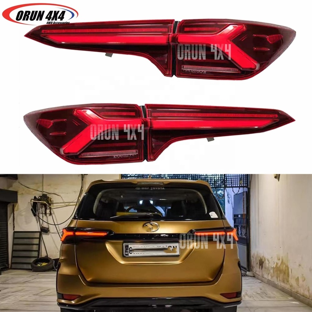 Red Cover Fortuner 2015-2022 sw4 tail light led car rear led lights tail lamp stop brake light accessories