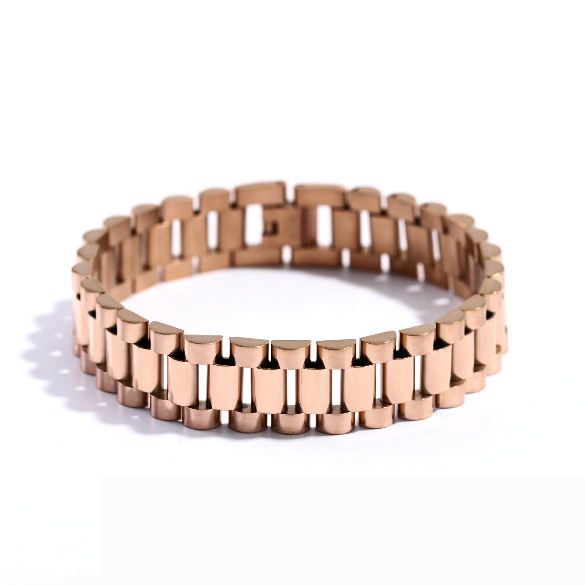 Wholesale Fashion Styles  Chain Bracelet  Stainless Steel 18k Gold Plated Watch Chain  Jewelry For Men Women