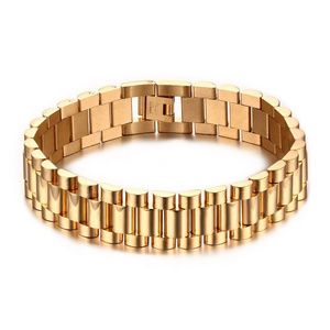 Wholesale Fashion Styles  Chain Bracelet  Stainless Steel 18k Gold Plated Watch Chain  Jewelry For Men Women