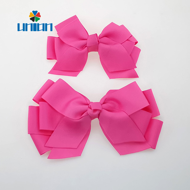 Custom boutique handmade grosgrain ribbon hair bows with clip for girls hair