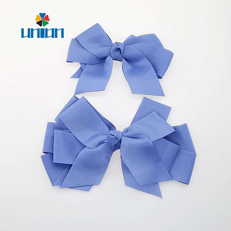 Custom boutique handmade grosgrain ribbon hair bows with clip for girls hair