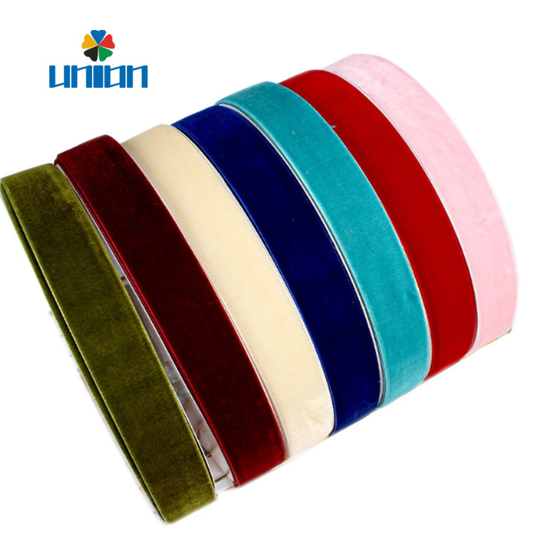 Factory Good Quality Single Face Stretch Elastic Velvet Ribbon Wholesale