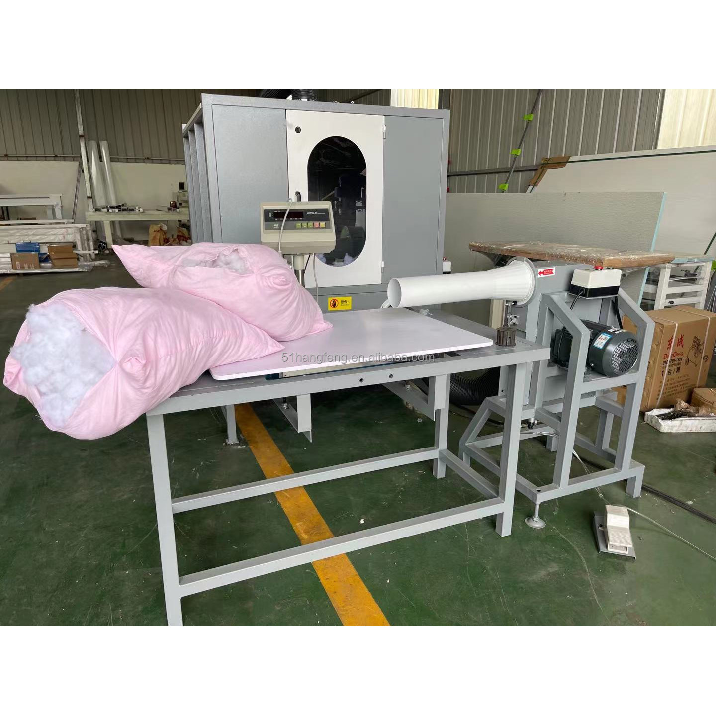 Automatic pillow cushion soft plush toy stuffing machine foam cotton polyester fiber opening carding filling machine