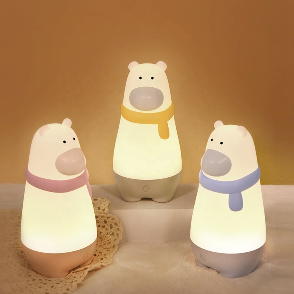 Cute Bear Shaped Night Light -Warm Led Illumination, USB Powered Home Decor, Soothing Ambient Lighting For Nursery