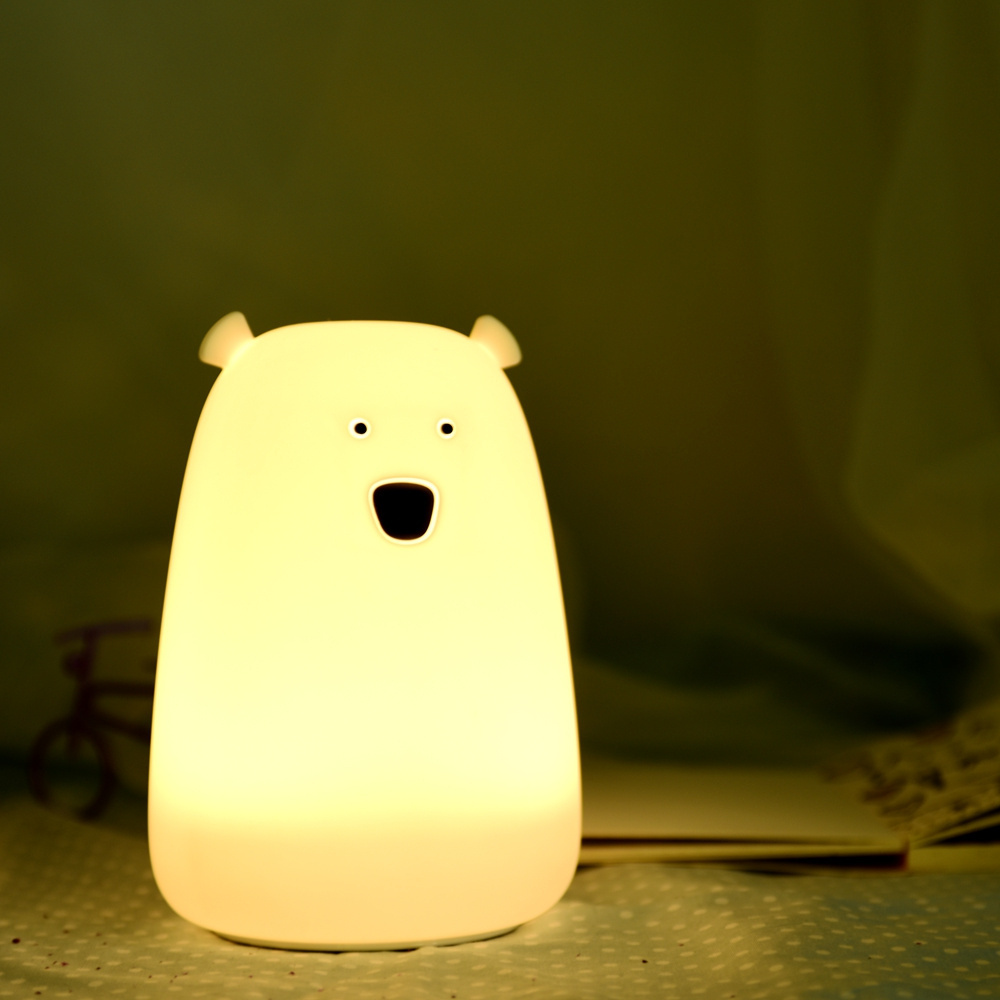 New Bear small table lamp LED gift light remote control creative warm bedroom bedside lamp custom USB night light