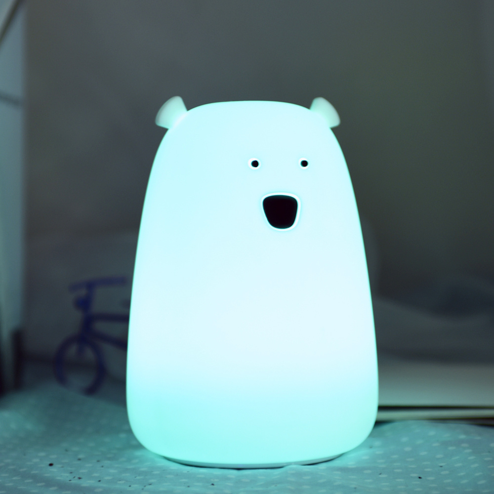 New Bear small table lamp LED gift light remote control creative warm bedroom bedside lamp custom USB night light