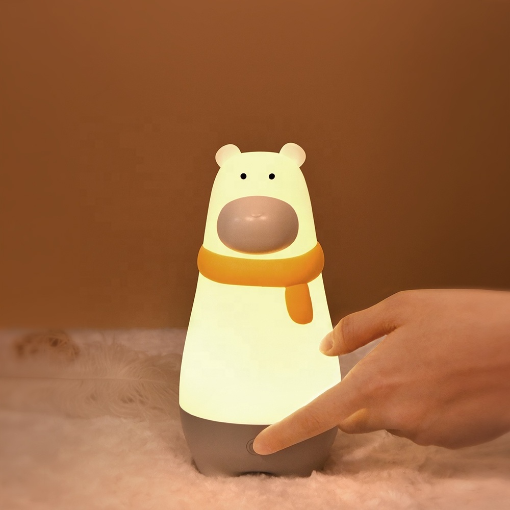 Cute Bear Shaped Night Light -Warm Led Illumination, USB Powered Home Decor, Soothing Ambient Lighting For Nursery