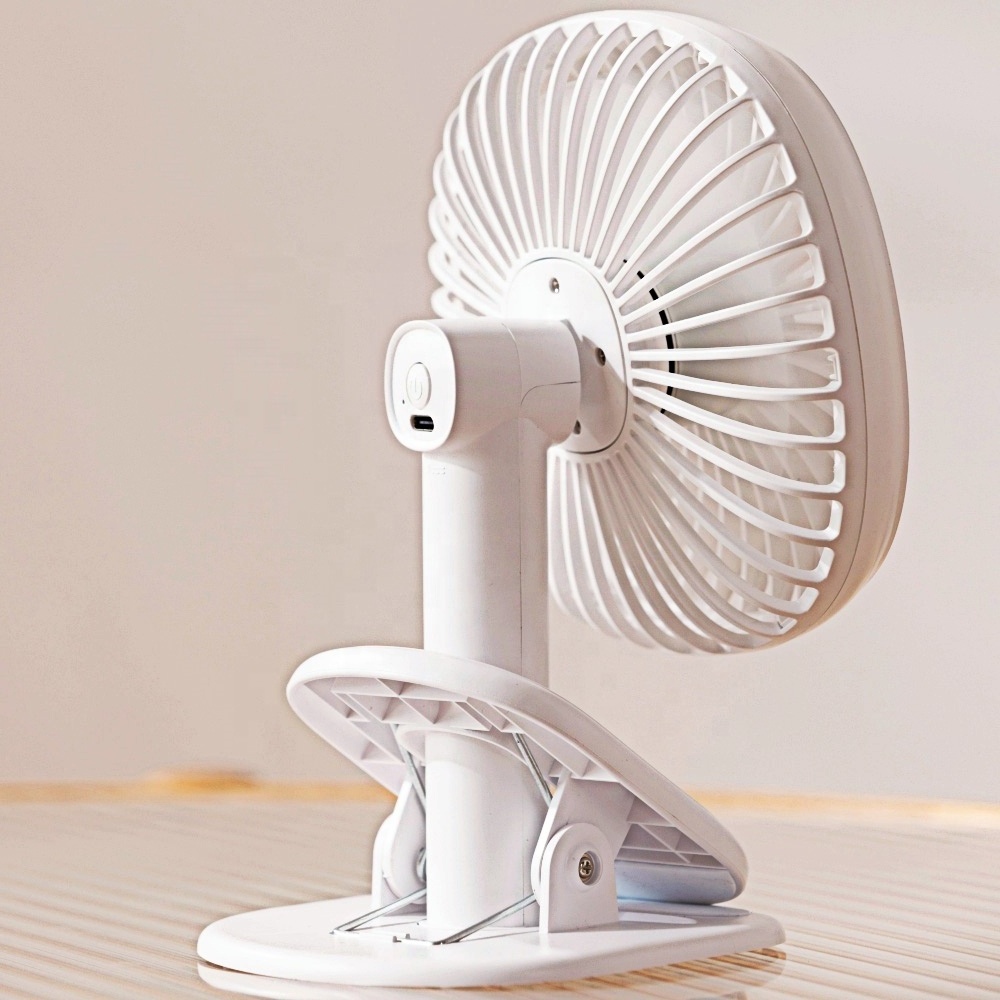 6-Inch Rechargeable Clip Fan USB/Battery Powered Multifunction Mini Table Fan for Outdoor Household Hotel Use Made of Plastic