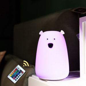 New Bear small table lamp LED gift light remote control creative warm bedroom bedside lamp custom USB night light