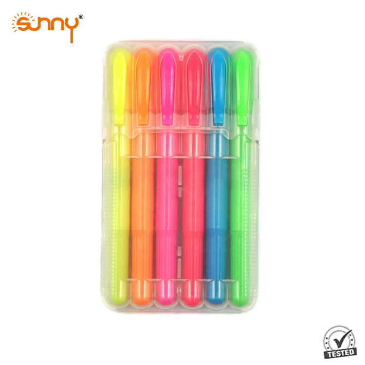 OEM highlighters neon colors 6 water soluble gel crayon pen