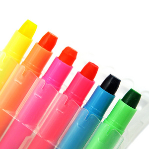 OEM highlighters neon colors 6 water soluble gel crayon pen