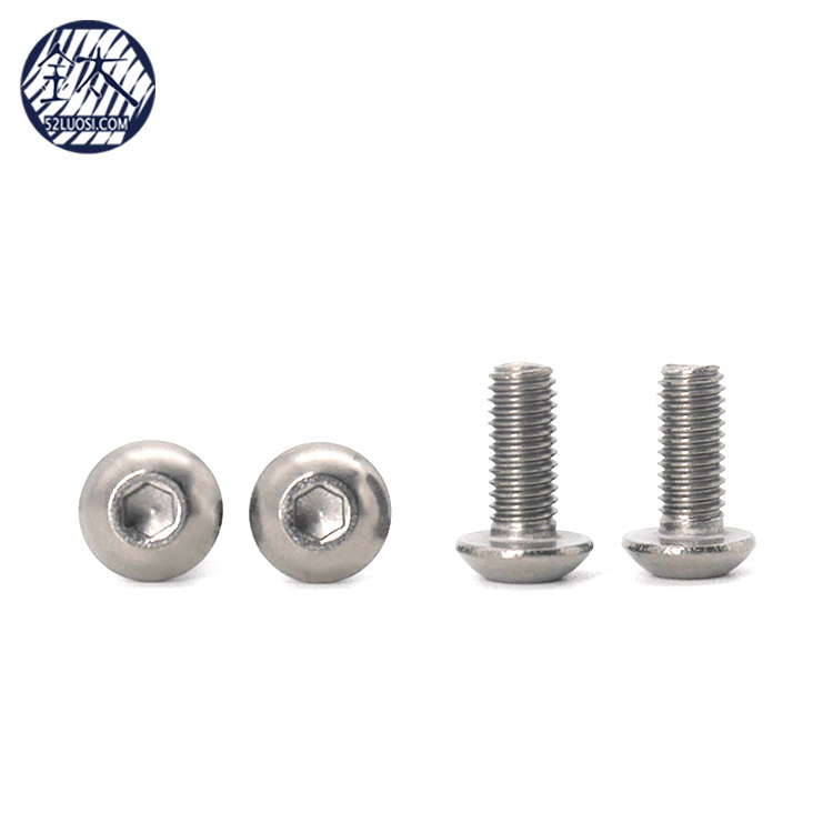 Titanium Fasteners ISO 7380 M2 Titanium Hex Socket Button Pan Head Screw