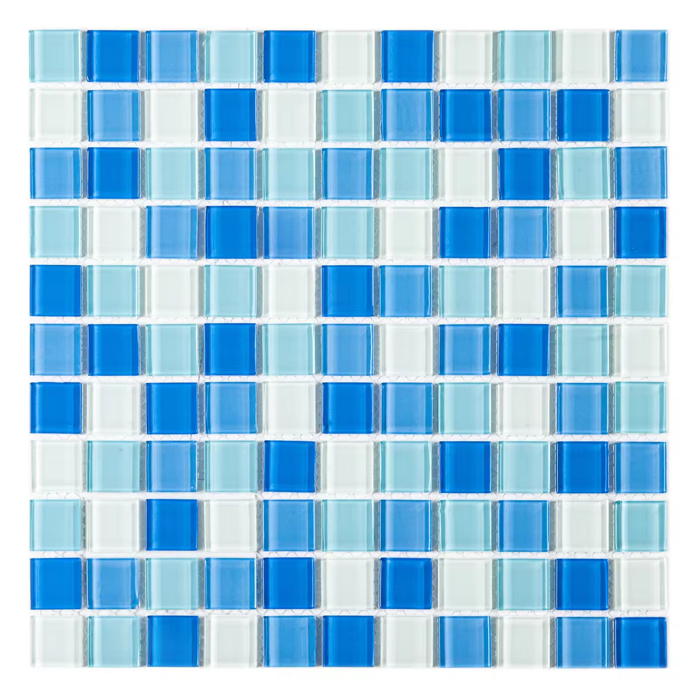 Custom Pool Waterline Swimming Pool Hot Melt Glass Mosaic Tiles Aqua Blue Mix White Mosaic Art Tile