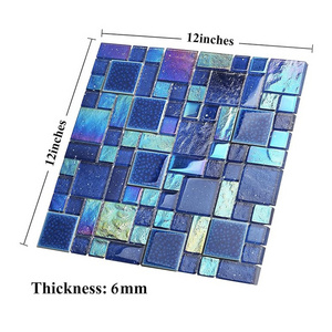 Fashionable Elegant Ceramic Mosaic Pool Tiles Water Colour Royal Blue Clear Mosaic For Swimming pool