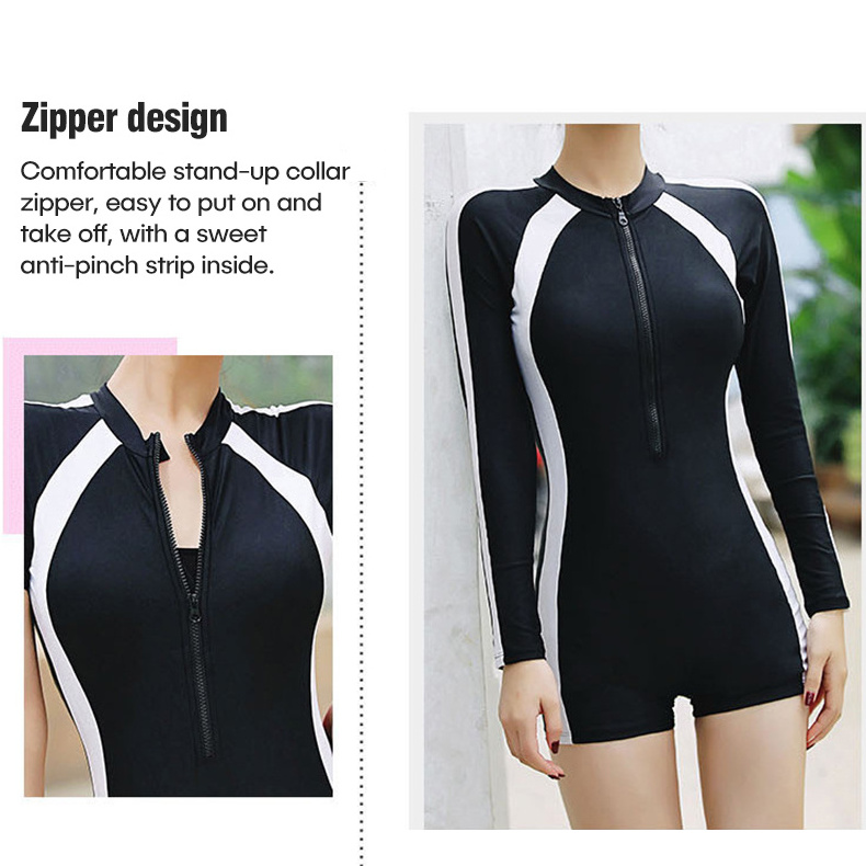 Women's Unitard Boyleg Cover up Swimsuit Surfing Suit Sports One Piece Swimwear with Shorts Bathing Suits for Women Adults Solid