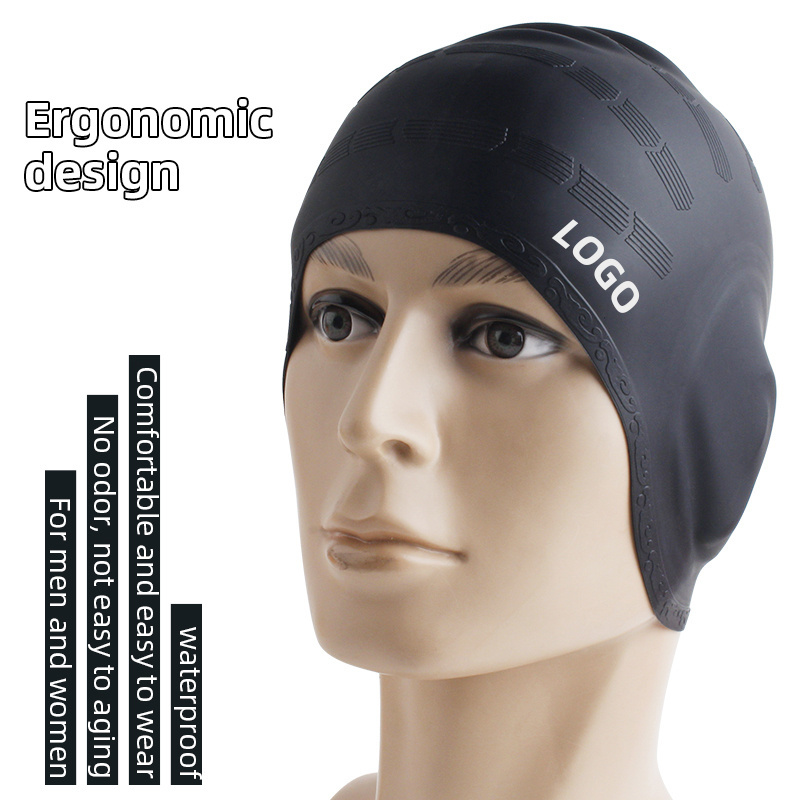 Personalized Custom Logo Waterproof Swim Hat Caps  Customize Cartoon Swim cap Printing Logo Brand Silicone Swimming Cap