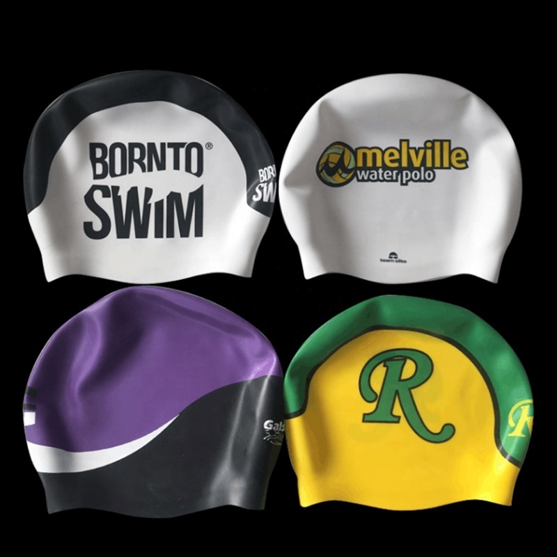 OEM Custom Logo Printed Suitable Seamless Hat Silicone Swim Cap Pure Color Swimming Cap Customized Waterproof TYCAP-100 Welcomed