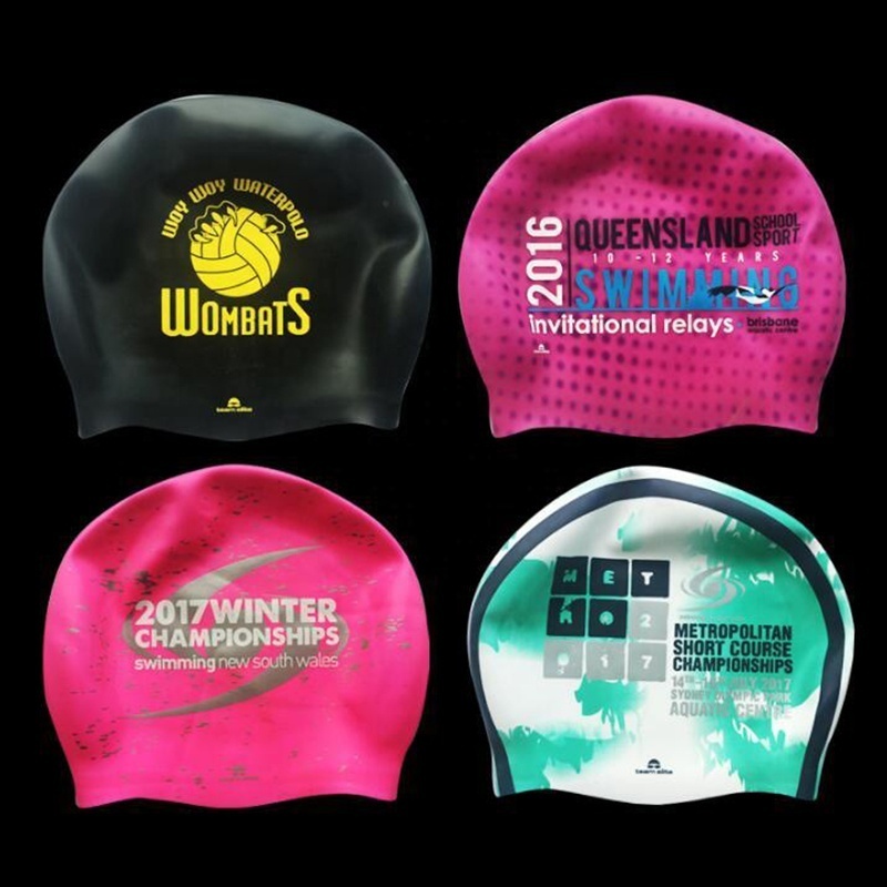 OEM Custom Logo Printed Suitable Seamless Hat Silicone Swim Cap Pure Color Swimming Cap Customized Waterproof TYCAP-100 Welcomed