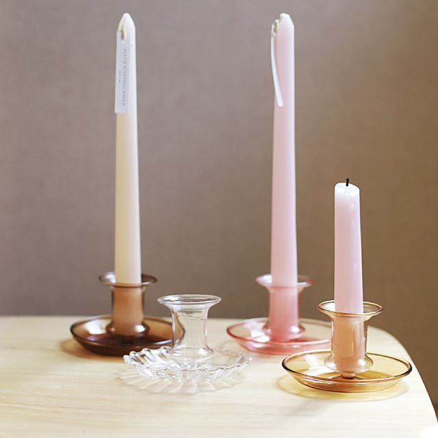 Wholesale Taper  Pillar Votive  Hand blown Borosilicate Glass Candle Holders for Home Decoration