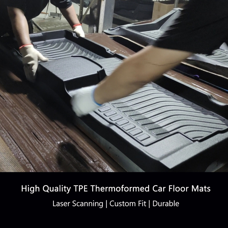 Custom Full set left hand drive 3d thermoformed 7d Tpe Waterproof Rubber Wash car floor mats for KIA sportage