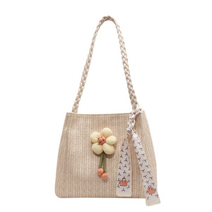 Best selling Wholesale Personalized Large Women Beach Tote Bag Zipper Summer Straw Beach Bag