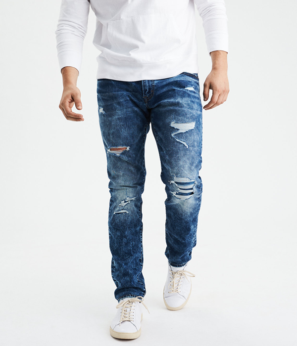 Men Modern broken style stock jeans