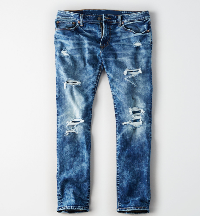 Men Modern broken style stock jeans