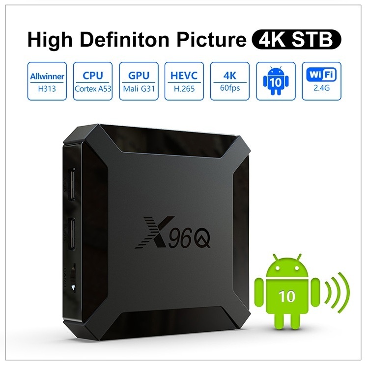 Good Price Allwinner H313 Quad Core X96Q Digital TV Set Top Box 1+8GB Android 10.0 Digital TV Case 4K Smart Android Set Top Box