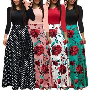 Womens Clothing Clothes Women Ladies Jupe Longu Printing Girl Women's Skirts Elegant Maxi New Floral Print Patchwork Long Skirt