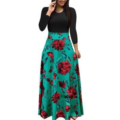 Womens Clothing Clothes Women Ladies Jupe Longu Printing Girl Women's Skirts Elegant Maxi New Floral Print Patchwork Long Skirt