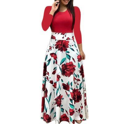 Womens Clothing Clothes Women Ladies Jupe Longu Printing Girl Women's Skirts Elegant Maxi New Floral Print Patchwork Long Skirt